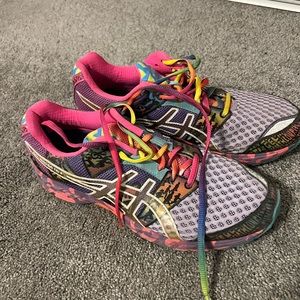 ASICS running shoes, size 10. Multicolor.